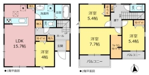 間取図 リーブルガーデン緑区細口2丁目 1号棟 間取り