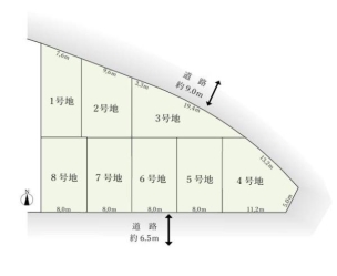全体区画図 土地 天白区植田東6期 3号地 間取り