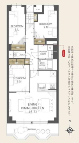 間取図 一光ハイツ妙音通 間取り