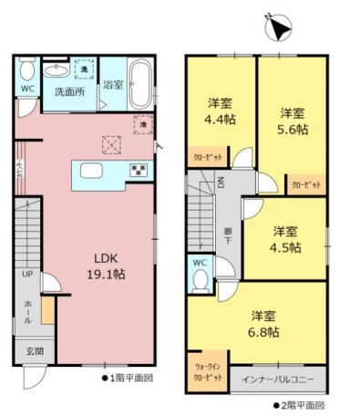 間取図 新築分譲住宅 名東区神里1期 1号棟 間取り